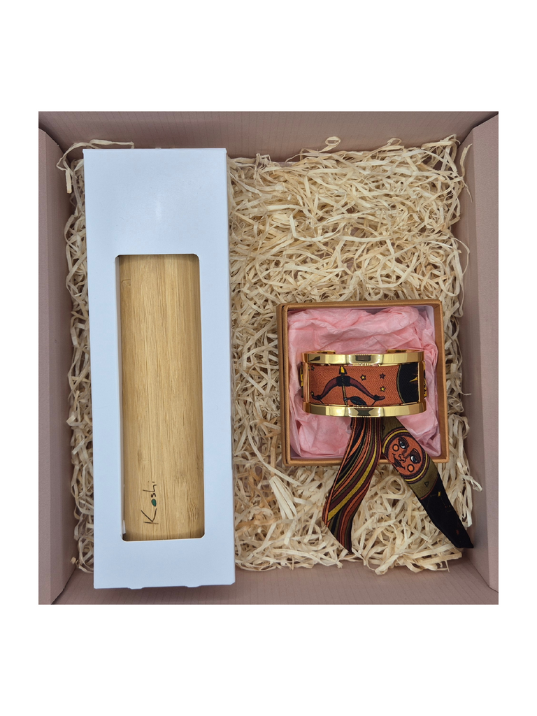 Mini Gift box Sagittarius with Koshi Chime and bracelet verity with silk ribbon